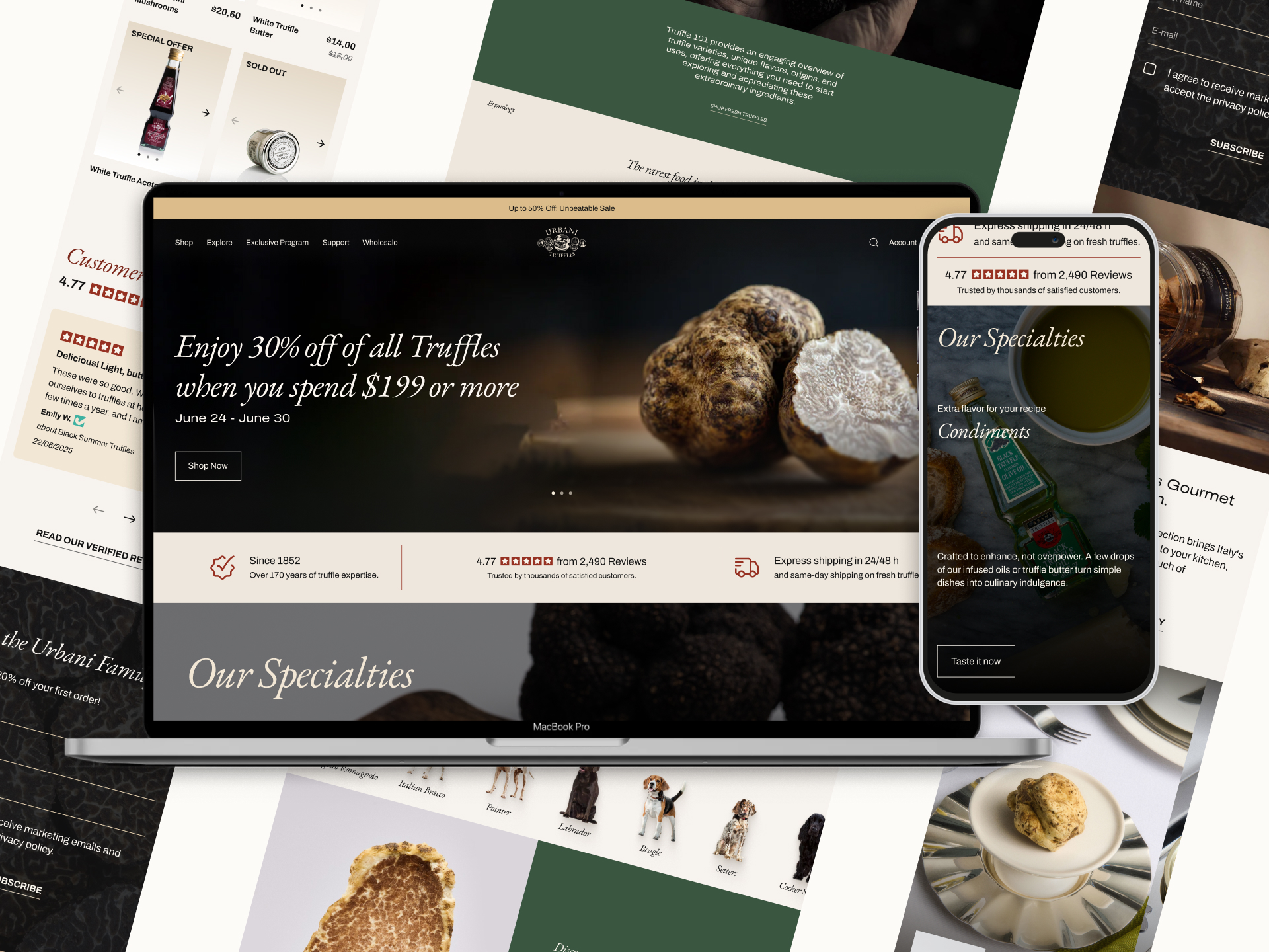 Multi country ecommerce redesign for a truffle brand